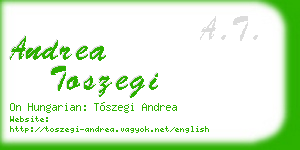 andrea toszegi business card